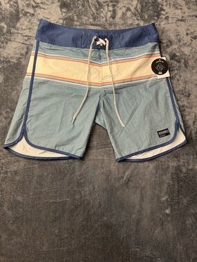 Ezekiel Men's 2-Way Stretch Striped Board Shorts/Swim Trunks